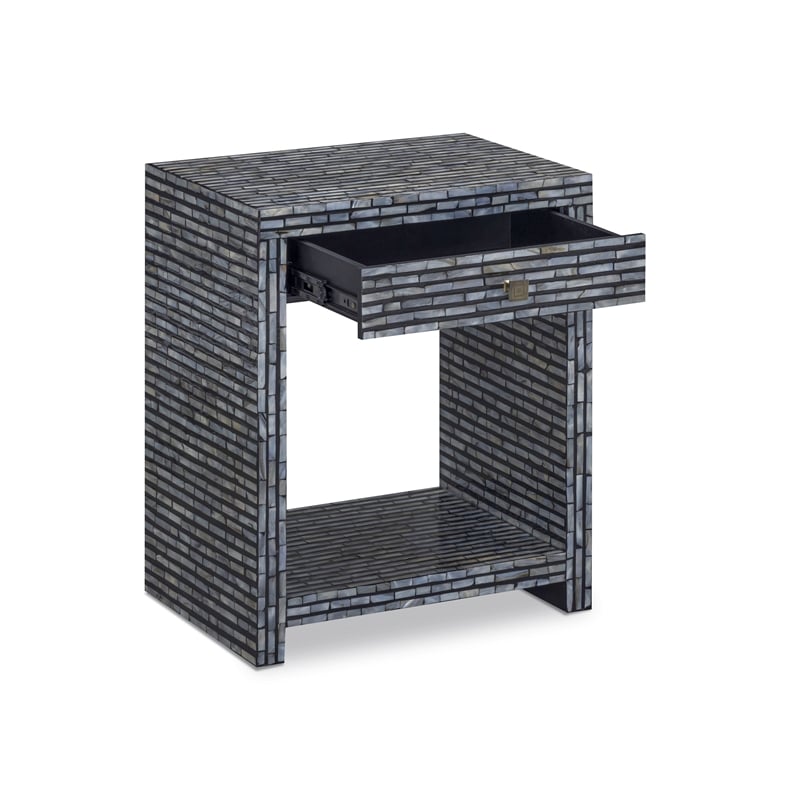 Cassis Mother of Pearl Black Nightstand