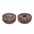 Gabby Stacking Candle Holder in Speckled Rust - Set of 2