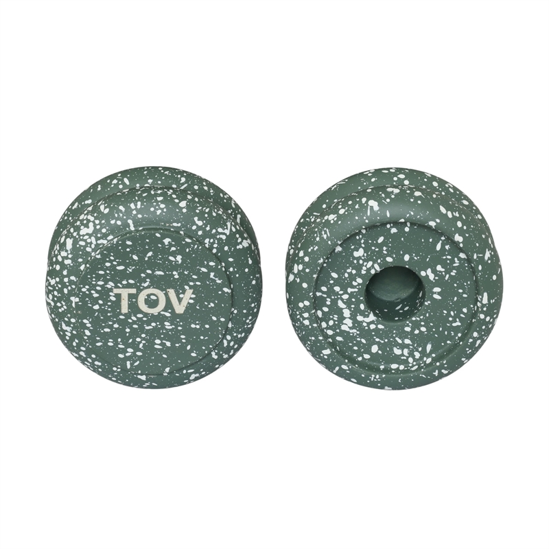 Gabby Stacking Candle Holder in Speckled Green - Set of 2