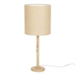 Lamia Natural Burl and Raffia Designer Table Lamp