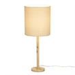 Lamia Natural Burl and Raffia Designer Table Lamp