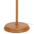 Keria Natural Vegan Leather and Raffia Designer Floor Lamp