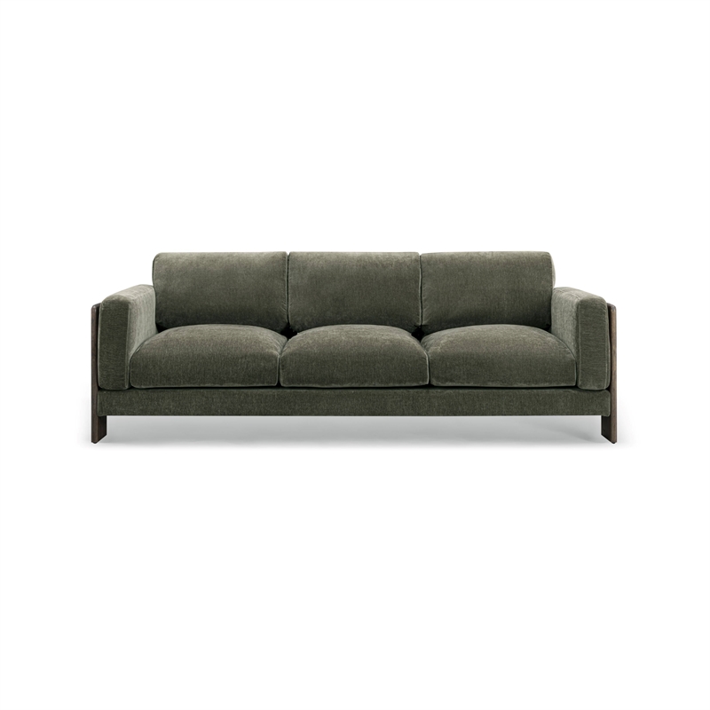 Elyn Olive Green Upcycled Chenille Sofa