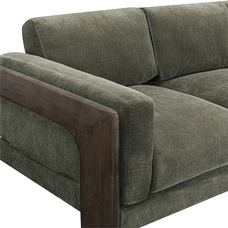 Elyn Olive Green Upcycled Chenille Sofa