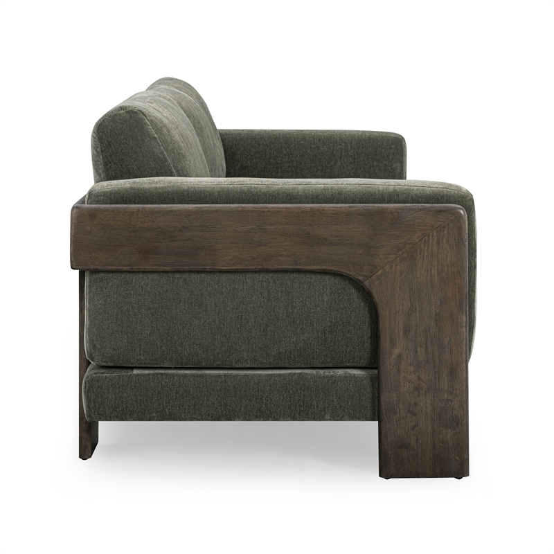 Elyn Olive Green Upcycled Chenille Sofa