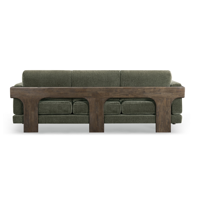 Elyn Olive Green Upcycled Chenille Sofa