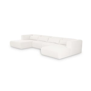 Tarra 4-Pc Cream Chenille Modular U-Sectional