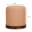Como Burl and Cotton Jute Designer Accent Stool