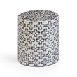 Lorna Stool in Aqua Floral Capiz Shell Motif