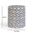 Lorna Stool in Aqua Floral Capiz Shell Motif