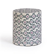 Lorna Stool in Aqua Floral Capiz Shell Motif