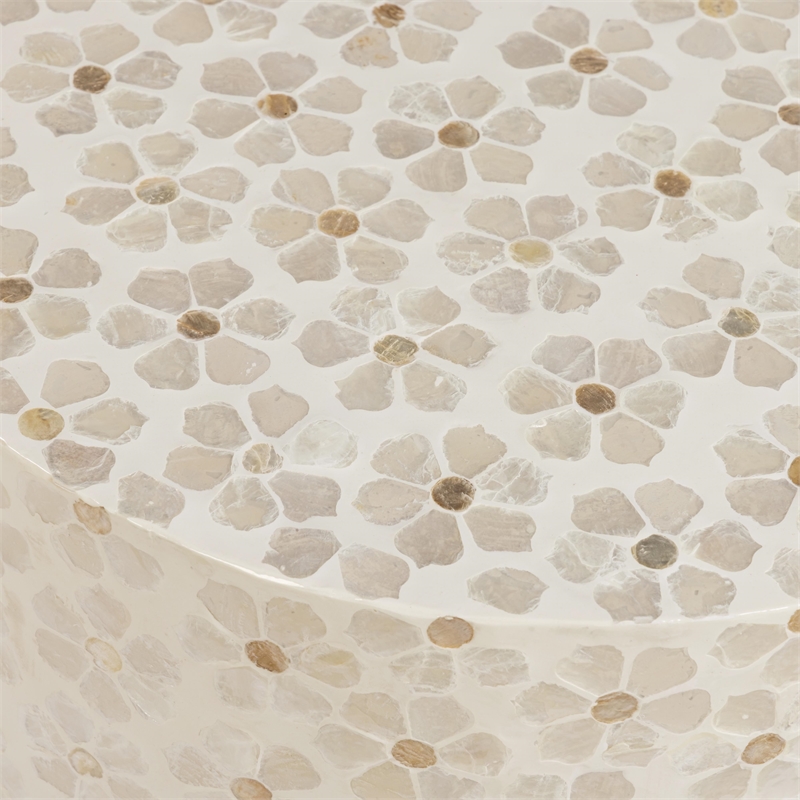 Lorna Stool in Pearl Petal Capiz Shell Motif