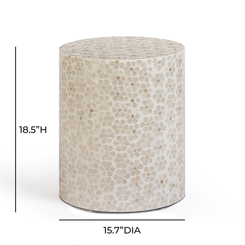 Lorna Stool in Pearl Petal Capiz Shell Motif