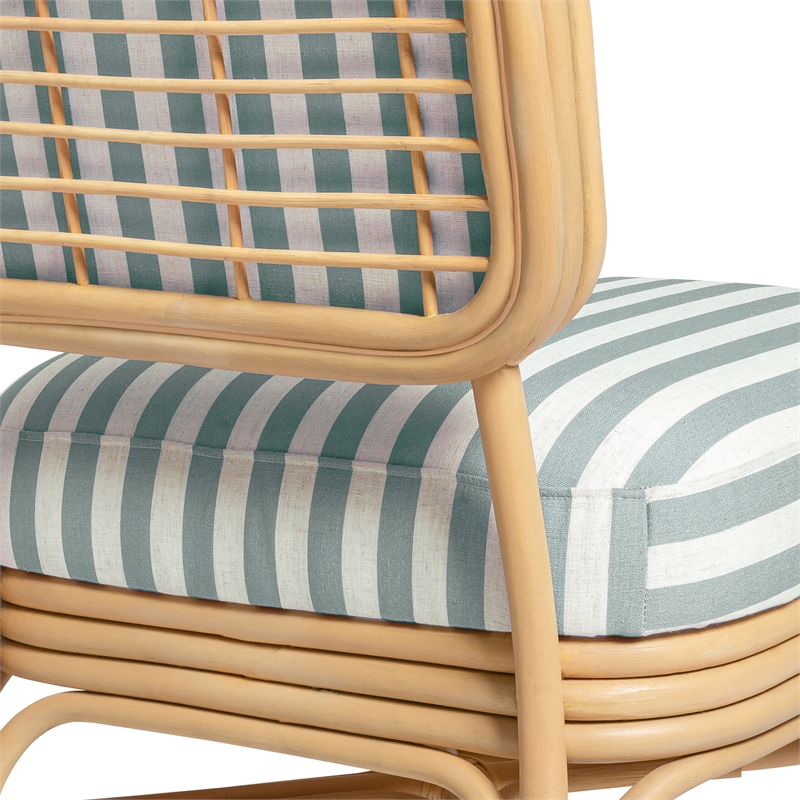 Dorine Mint Green Striped Accent Chair