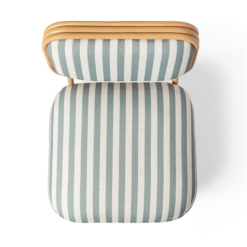 Dorine Mint Green Striped Accent Chair