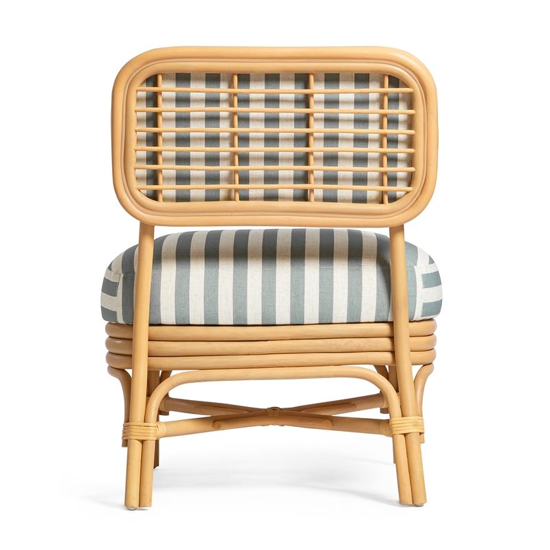 Dorine Mint Green Striped Accent Chair