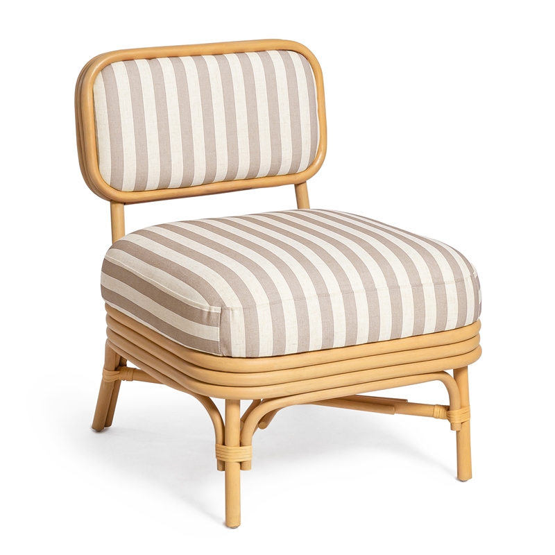 Dorine Khaki Striped Accent Chair
