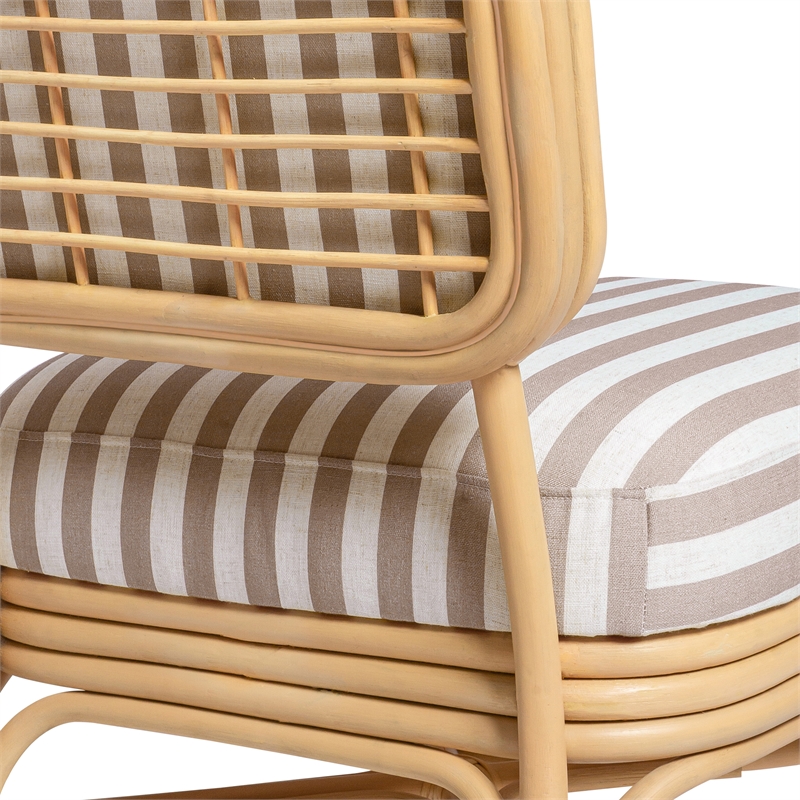 Dorine Khaki Striped Accent Chair