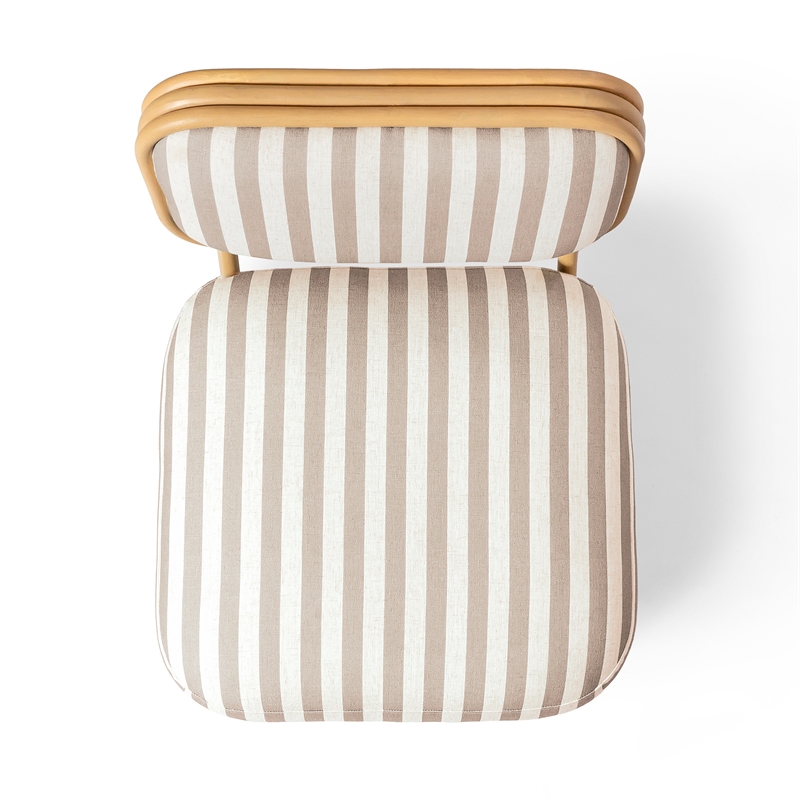 Dorine Khaki Striped Accent Chair