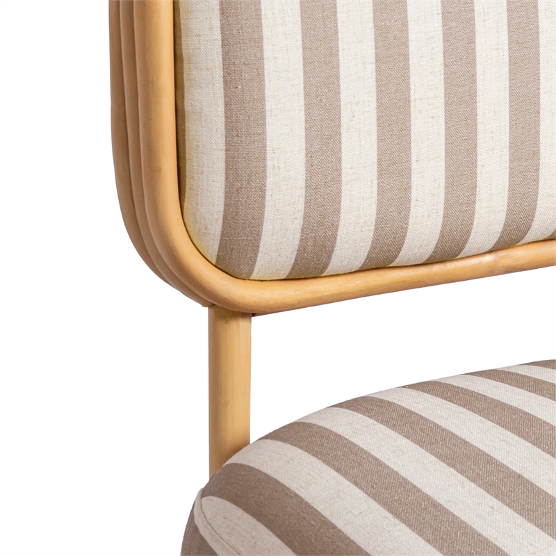 Dorine Khaki Striped Accent Chair