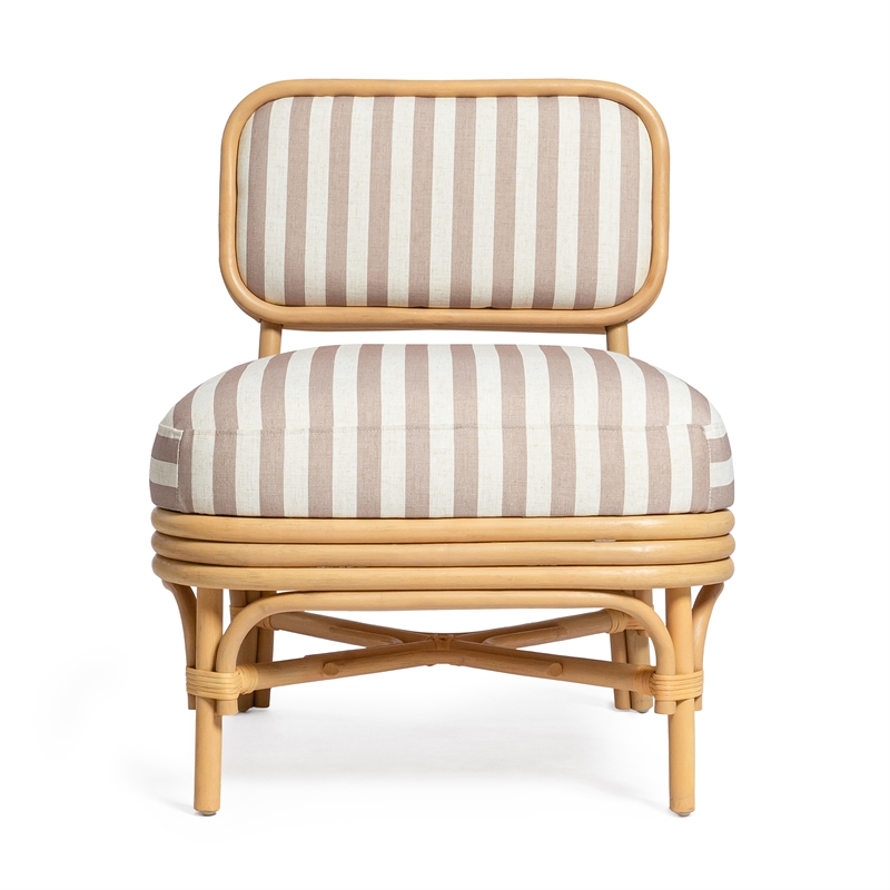 Dorine Khaki Striped Accent Chair