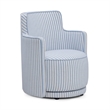 Passe Blue Striped Swivel Chair