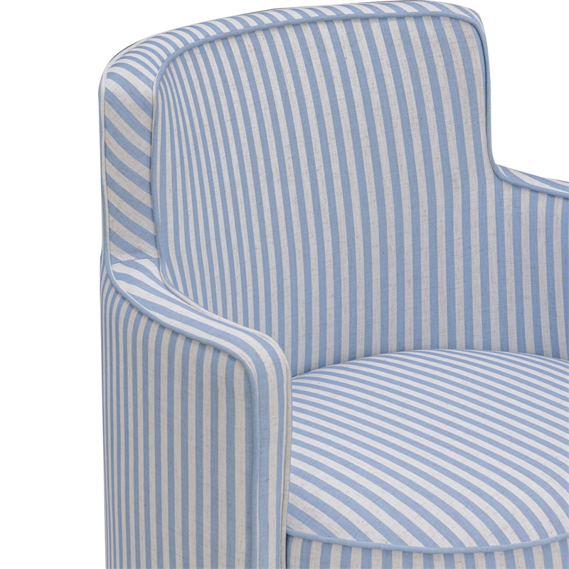 Passe Blue Striped Swivel Chair