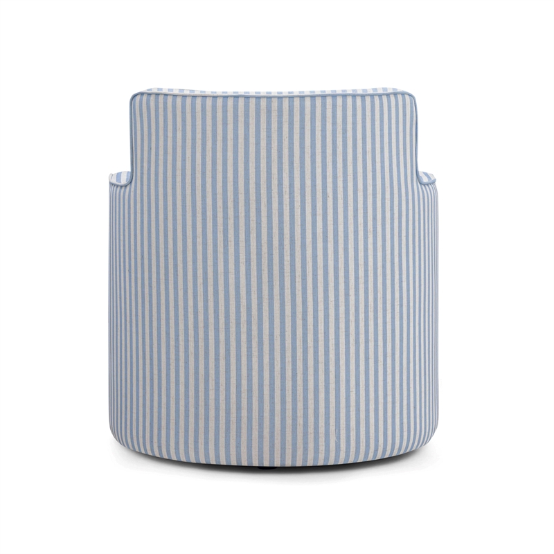 Passe Blue Striped Swivel Chair