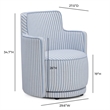 Passe Blue Striped Swivel Chair
