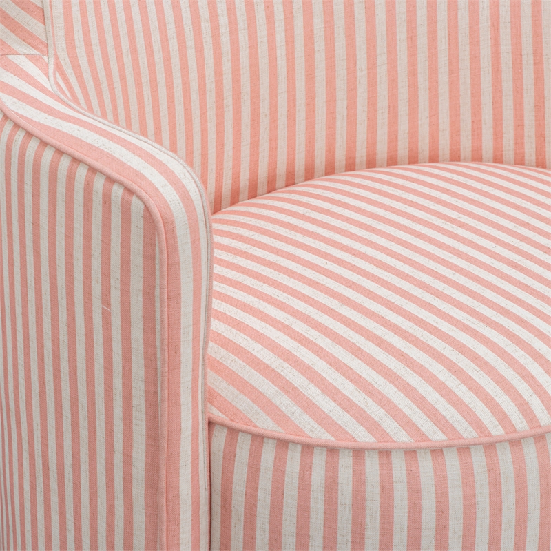 Passe Pink Striped Swivel Chair