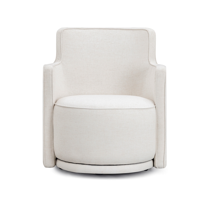 Passe Upcycled Cream Linen Swivel Chair