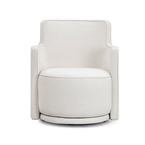 Passe Upcycled Cream Linen Swivel Chair