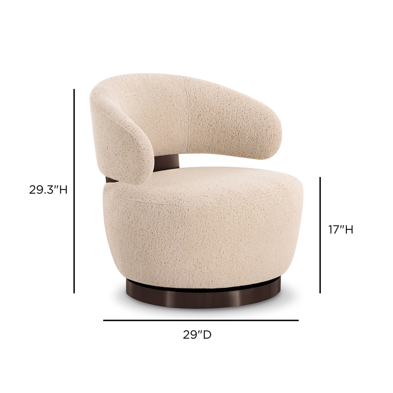 Austin Cream Boucle Swivel Chair