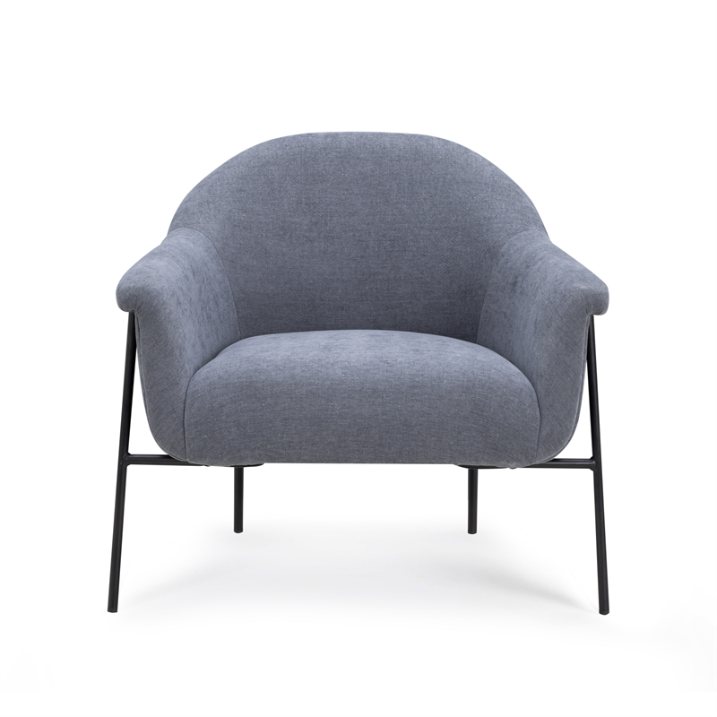 Lua Blue Chenille Accent Chair