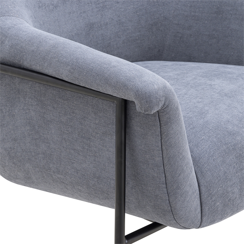 Lua Blue Chenille Accent Chair