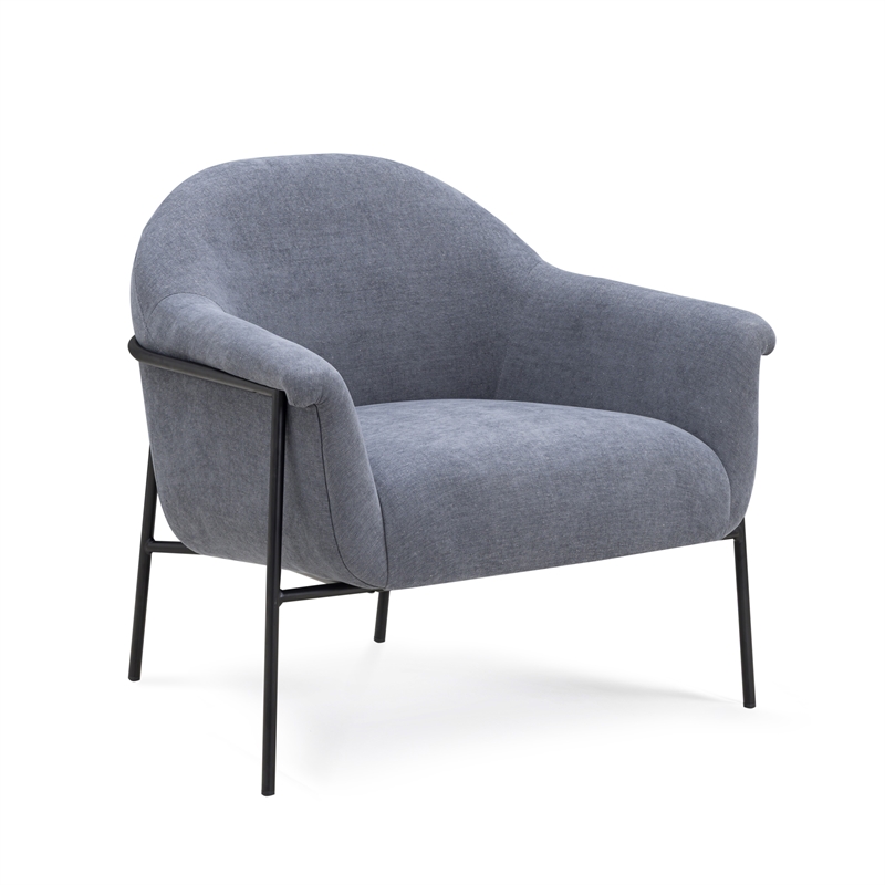 Lua Blue Chenille Accent Chair