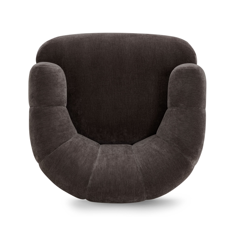 Jasmine Storm Grey Upcycled Chenille Swivel Accent Chair