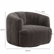 Jasmine Storm Grey Upcycled Chenille Swivel Accent Chair