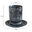 Channeled Black & White Swirl Resin Kiddush Cup