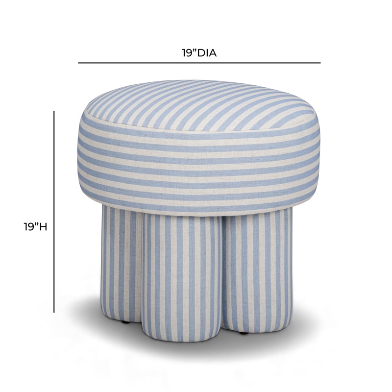 Masha Blue Striped Linen Stool