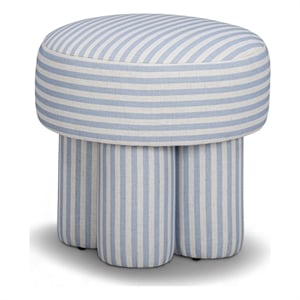 Masha Blue Striped Linen Stool