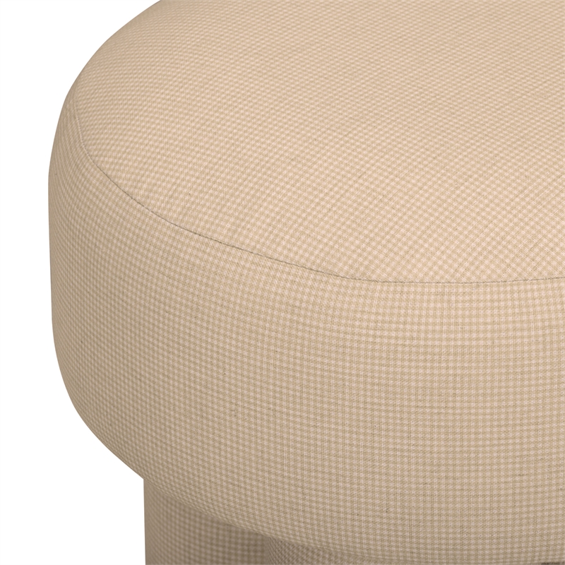 Masha Yellow Homespun Plaid Linen Stool