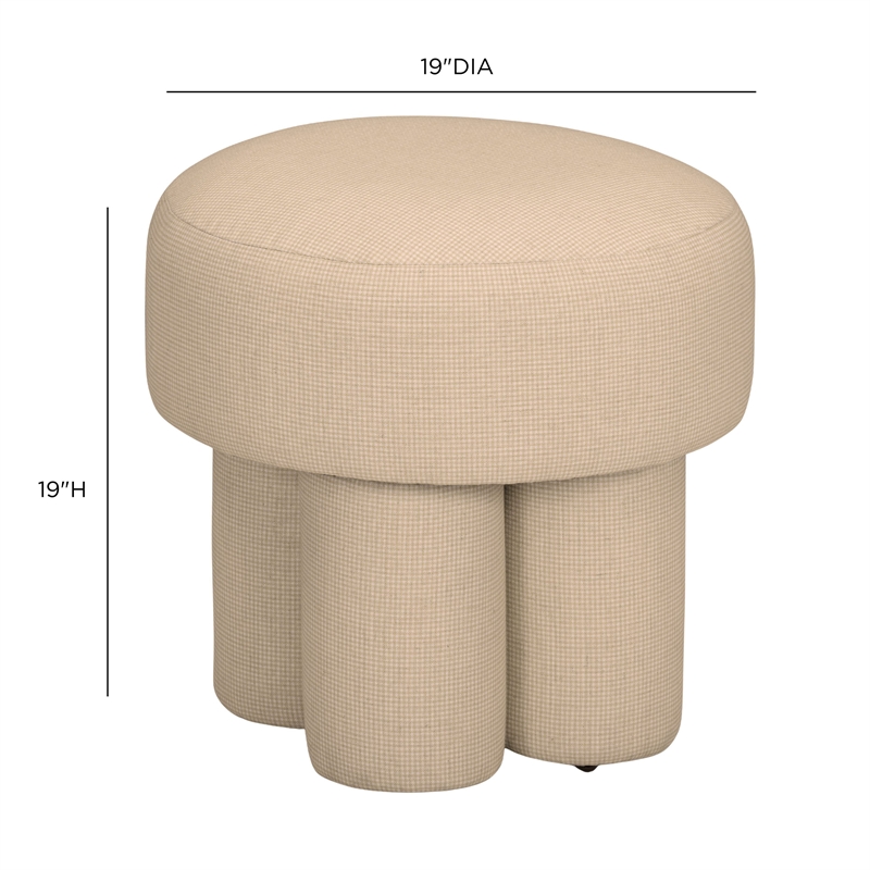 Masha Yellow Homespun Plaid Linen Stool