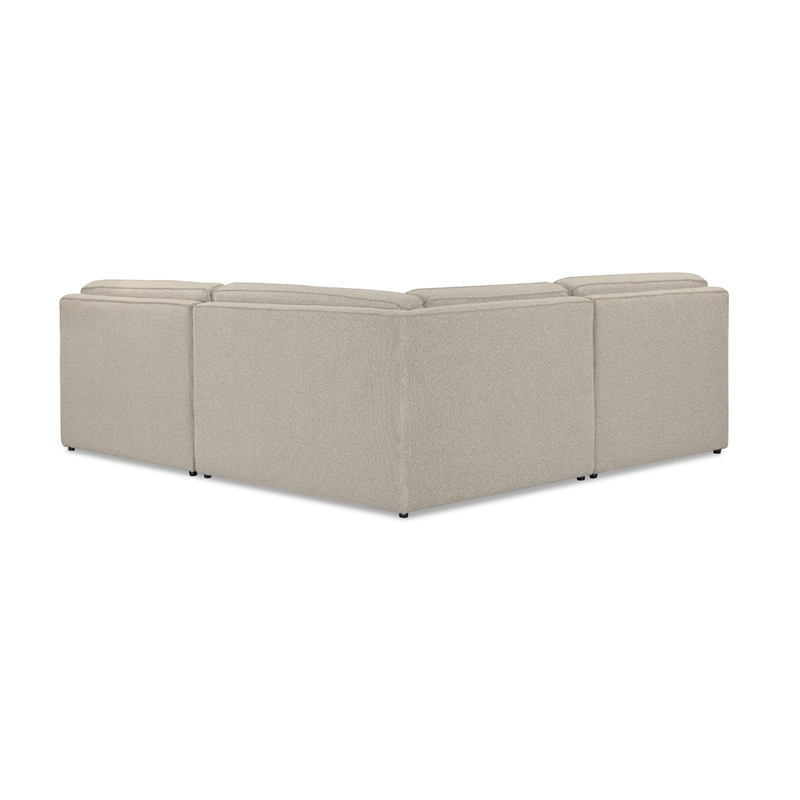 Yvette Warm Grey Boucle 3-Piece L Sectional
