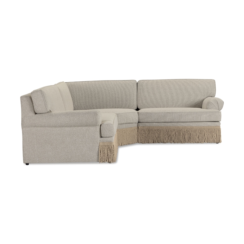 Yvette Warm Grey Boucle 3-Piece L Sectional