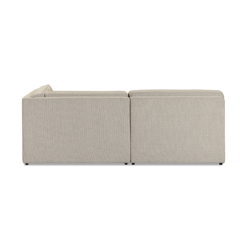 Yvette Warm Grey Boucle 3-Piece L Sectional