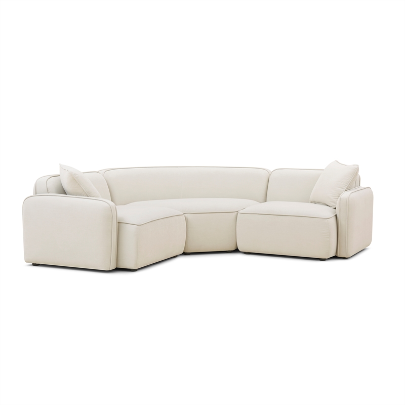 Travie 3-Piece Sand Upcycled Linen Modular L-Sectional