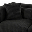 Tarra 4-Piece Fluffy Oversized Black Corduroy Modular U-Sectional