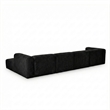 Tarra 4-Piece Fluffy Oversized Black Corduroy Modular U-Sectional