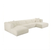 Tarra 4-Piece Fluffy Oversized Cream Corduroy Modular U-Sectional